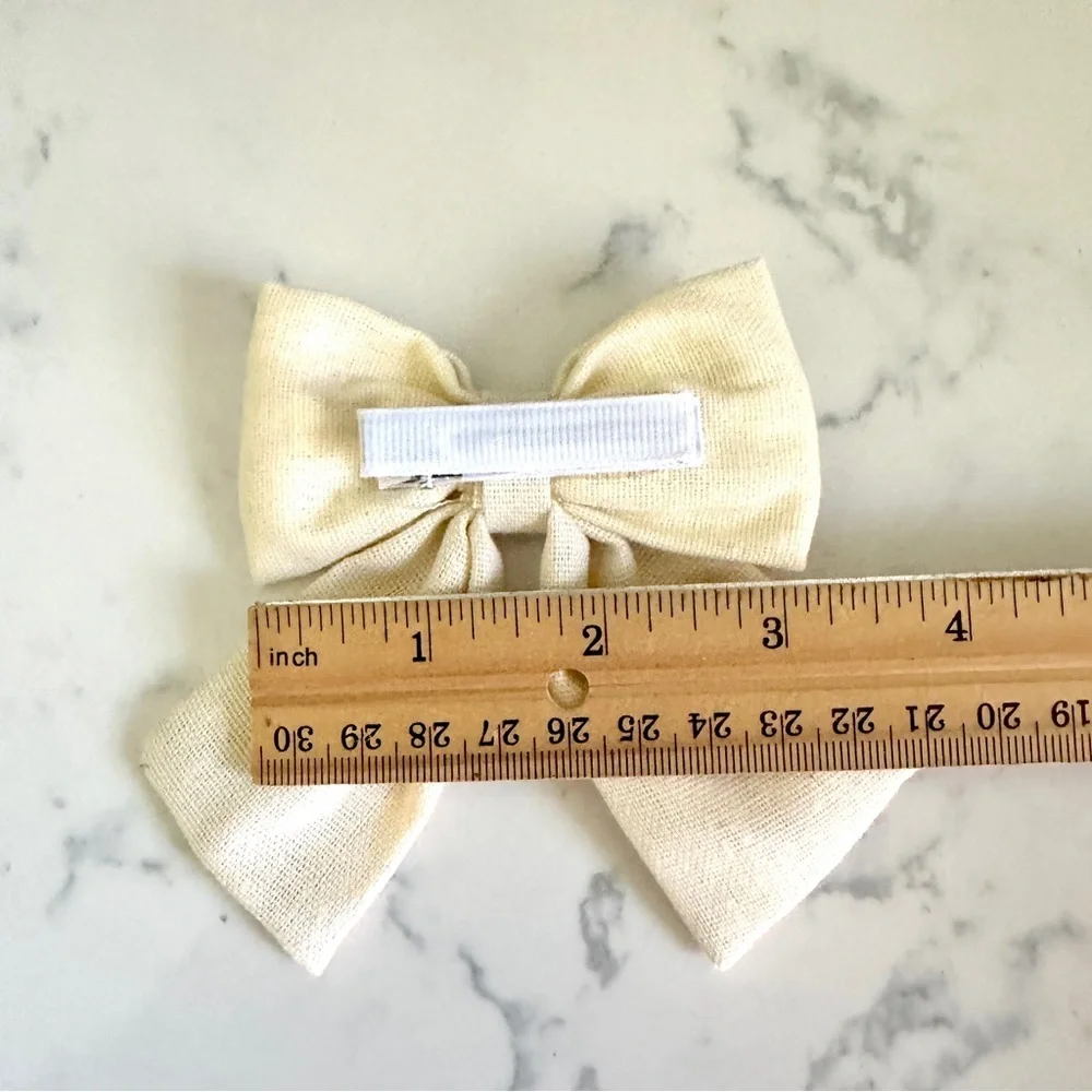 3/$22🩶 Sunflower Embroidered Bow Barrette Hair Bow Hair Accessories Cottagecore